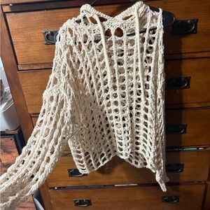 Buckle Women's Ivory Crochet Sweater